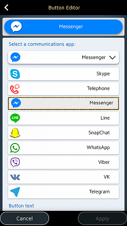 Integruokite mėgstamą bendravimo programėlę („WhatsApp“, „Messenger“, „Line“)